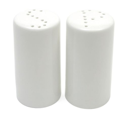SALT&PEPPER CYLINDER SET, M&W WHITE BASICS