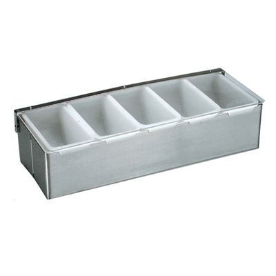 CONDIMENT DISPENSER 4COMP 30X15X9CM S/ST