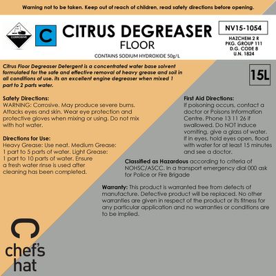 DETERGENT FLOOR DEGREASER CITRUS 15LT