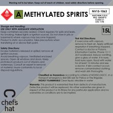 METHYLATED SPIRITS 15LT, CHEFS HAT PREM