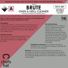 CLEANER BRUTE OVEN/GRILL 15LT, CHEFS HAT