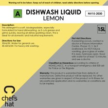 DISHWASH LQD LEMON 15LT, CHEFS HAT PREM