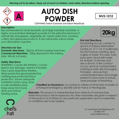 CONC AUTO DISH/WASH POWDER 20KG