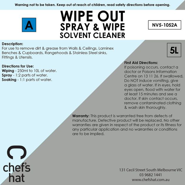 Shop SPRAY & WIPE 5LT, CHEFS HAT PREMIUM - Chef’s Hat
