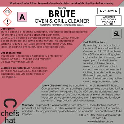 OVEN/GRILL CLEANER BRUTE 5LT CHEFS HAT