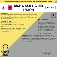 DISHWASH LQD LEMON 5LT, CHEFS HAT PREM