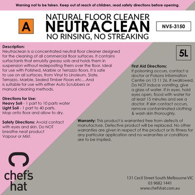 NEUTRACLEAN 5LT, CHEFS HAT PREMIUM