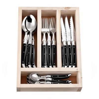 CUTLERY SET BLACK 24 PIECE, JEAN NERON