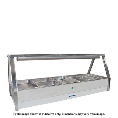 HOT FOOD DISPLAY DBL ROW 10 PAN ROBAND-W ROLLER DOORS