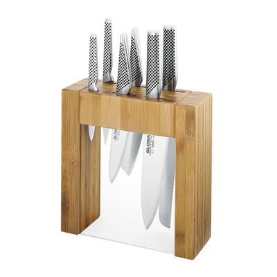 KNIFE BLOCK 7PCE IKASU, GLOBAL