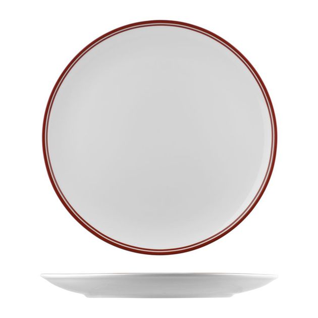 Shop PLATE COUPE RED RIM 270MM, NANO RAK - Chef’s Hat