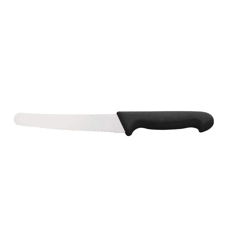KNIFE BREAD ROUNDED TIP BLACK 250MM, IVO