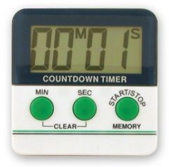 TIMER BIG DIGIT WHITE LCD W/BUZZER