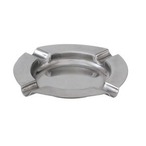 ASHTRAY S/STEEL 125MM FLAT ROUND