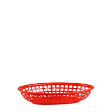 BREAD BASKET PLASTIC OVAL RED