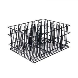 GLASS BASKET BLACK 20COMP 430X355MM PVC