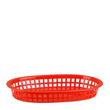 BREAD BASKET PLASTIC RECTANGULAR RED