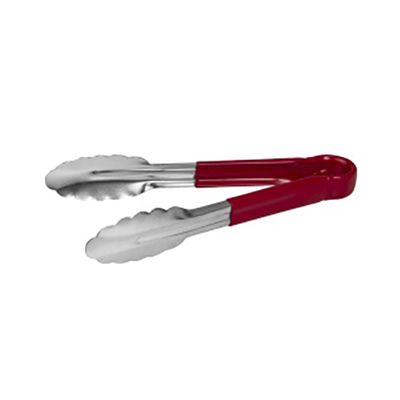 TONGS W/PVC RED HNDL 1PCE 300MM S/ST