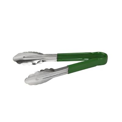 TONGS W/PVC GREEN HNDL 1PCE 230MM S/ST