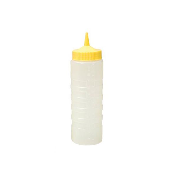 BOTTLE SAUCE YELLOW LID 720ML CATER-RAX