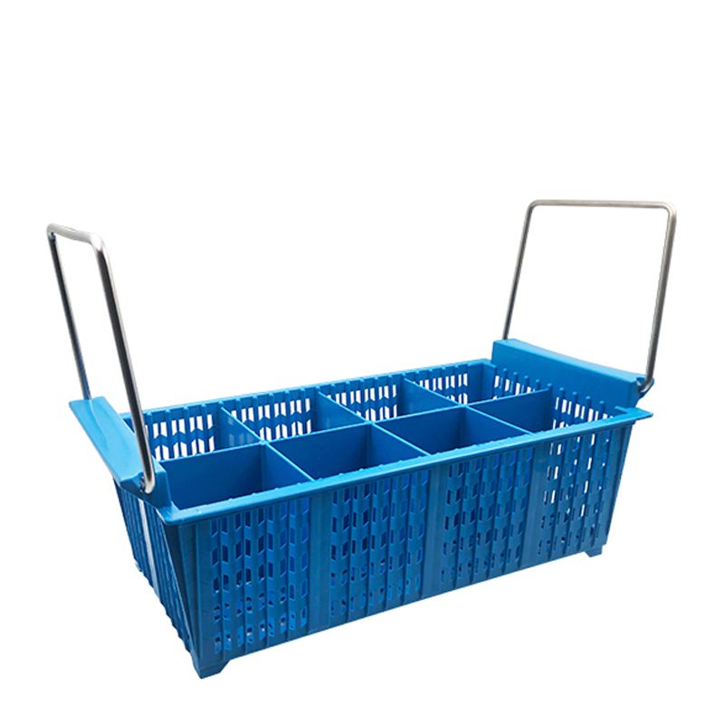 CUTLERY BASKET 8 COMP W/HDLE BLUE