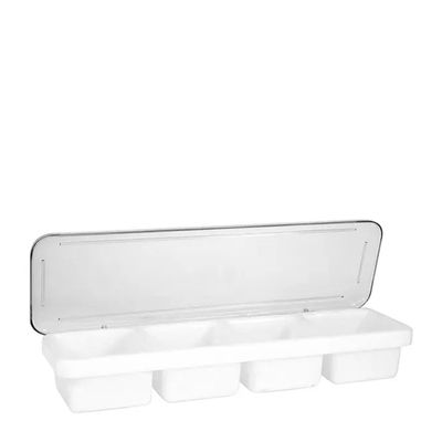 BAR CADDY 4COMP 475X155X80MM CLEAR COVER