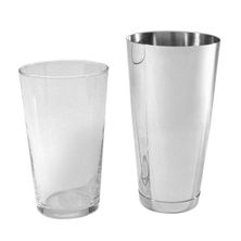 COCKTAIL SHAKER 2PCE SET GLASS&BASE
