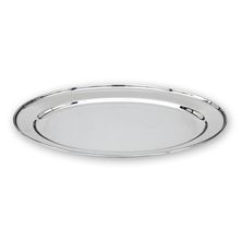 PLATTER OVAL 18/8 ROLLED EDGE 350X217MM
