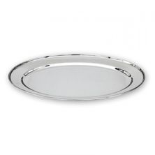 PLATTER OVAL 18/8 ROLLED EDGE 200MM