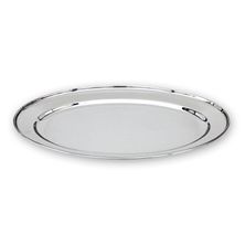 PLATTER OVAL 18/8 ROLLED EDGE 300MM