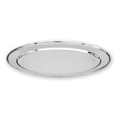 PLATTER OVAL 18/10 ROLLED EDGE 300MM