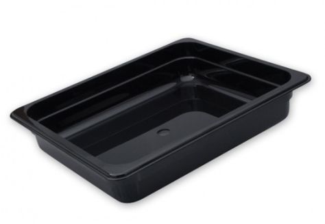 POLYCARB FOOD PAN BLACK GN 1/2