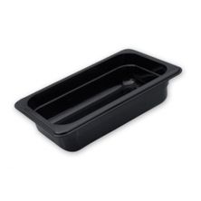 FOOD PAN BLACK GN1/4 SIZE 100MM POLYCARB