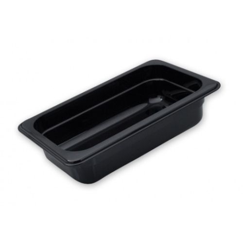 FOOD PAN BLACK GN1/4 SIZE 100MM POLYCARB