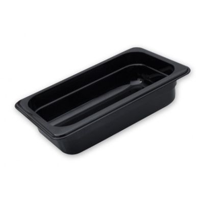 FOOD PAN BLACK GN1/3 SIZE 100MM POLYCARB