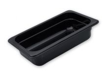 FOOD PAN BLACK GN 1/4 SIZE 65MM POLYCARB