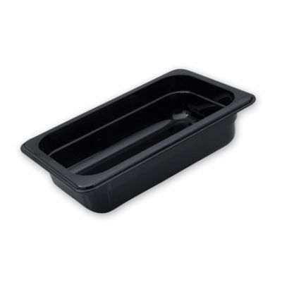 POLYCARB FOOD PAN BLACK GN 1/4