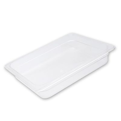FOOD PAN CLEAR GN1/2 SIZE 100MM POLYCARB