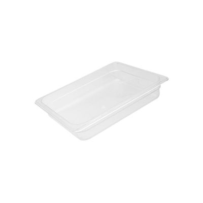 FOOD PAN CLEAR GN1/2 SIZE 200MM POLYCARB