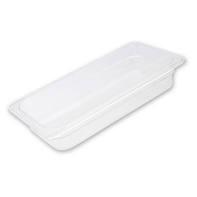 FOOD PAN CLEAR GN1/3 SIZE 150MM POLYCARB