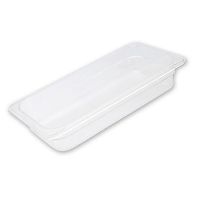 FOOD PAN CLEAR GN1/3 SIZE 100MM POLYCARB