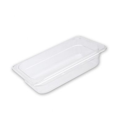 FOOD PAN CLEAR GN1/4 SIZE 100MM POLYCARB