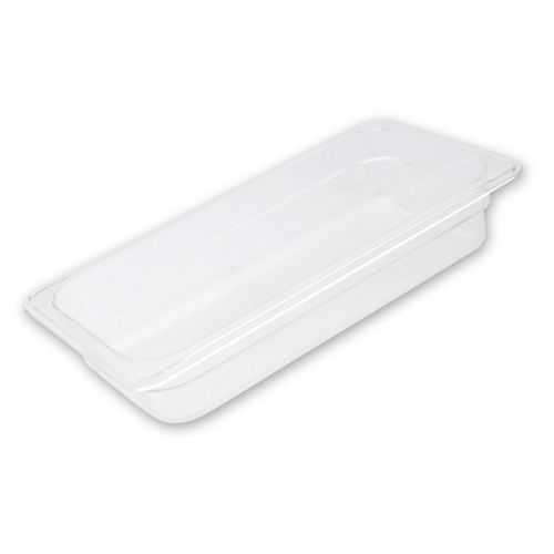 FOOD PAN CLEAR GN1/3 SIZE 200MM POLYCARB