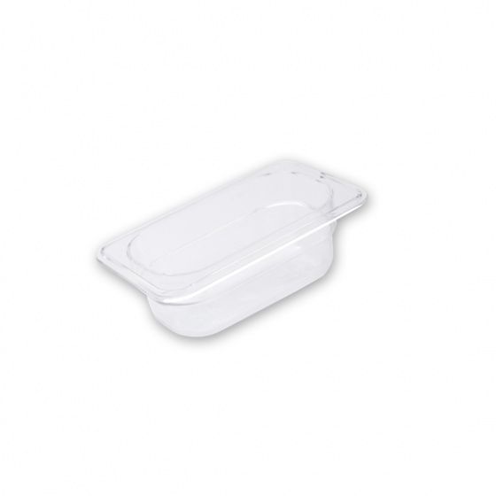 FOOD PAN CLEAR GN1/9 SIZE 65MM POLYCARB