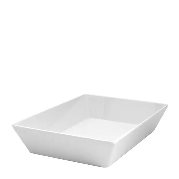 DISH DEEP WHITE 35X25X7CM MELAMINE,RYNER