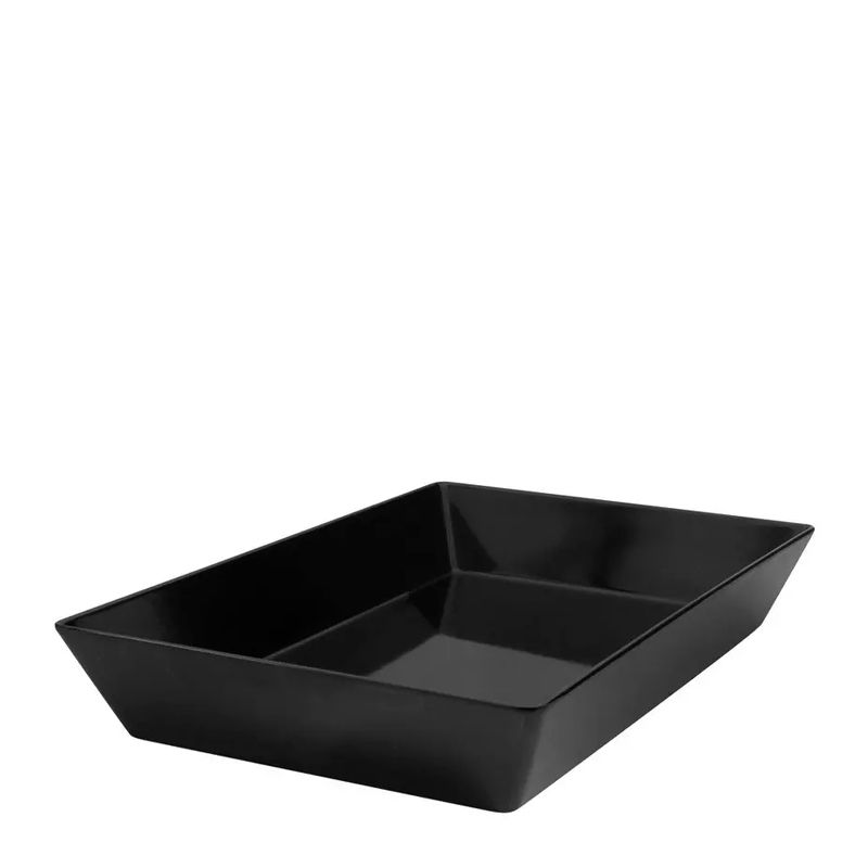 DISH DEEP BLACK 45X30X7CM MELAMINE,RYNER