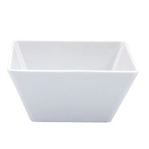 BOWL SQR WHITE 240X100MM MELAMINE, RYNER