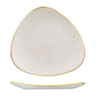 PLATE TRI WHT 229MM, C/HILL STONECAST