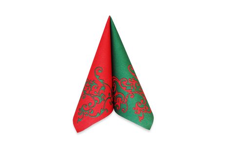 AIRLAID 40CM RED/GREEN DESIGN 50/PKT