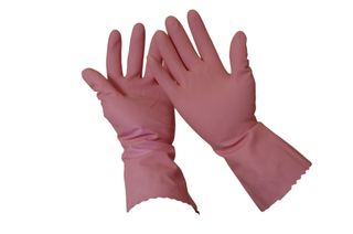 SKIN SHIELD SILVERLINED RUBBER GLOVE PINK #7/ PAIR